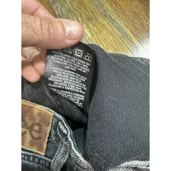 Lee High Rise Black Jeans Wide Leg Jeans Size 26 Cropped - Picture 6 of 9